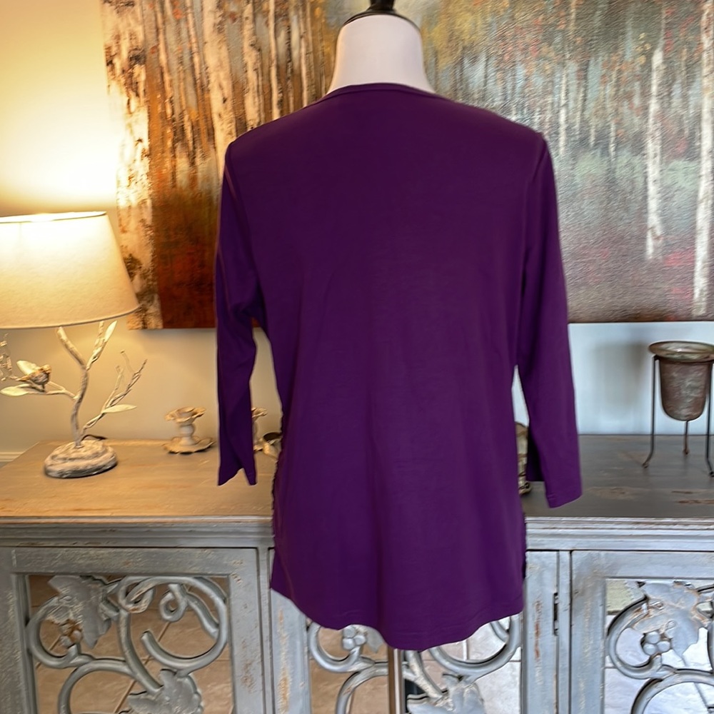 Quacker Factory Sequined 3/4 Sleeve Top - image 3